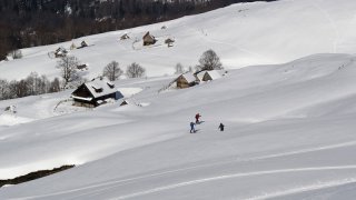 lovcen - snow in the mountains of montenegro